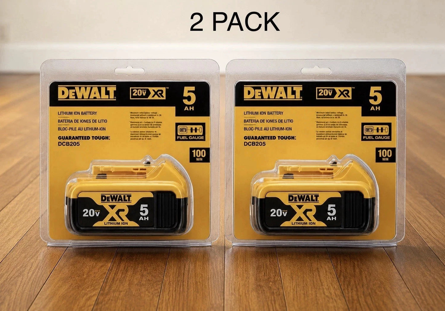 2 Pack DEWALT DCB205-2 20V Max XR 5.0Ah Lithium-Ion Batteries NEW!