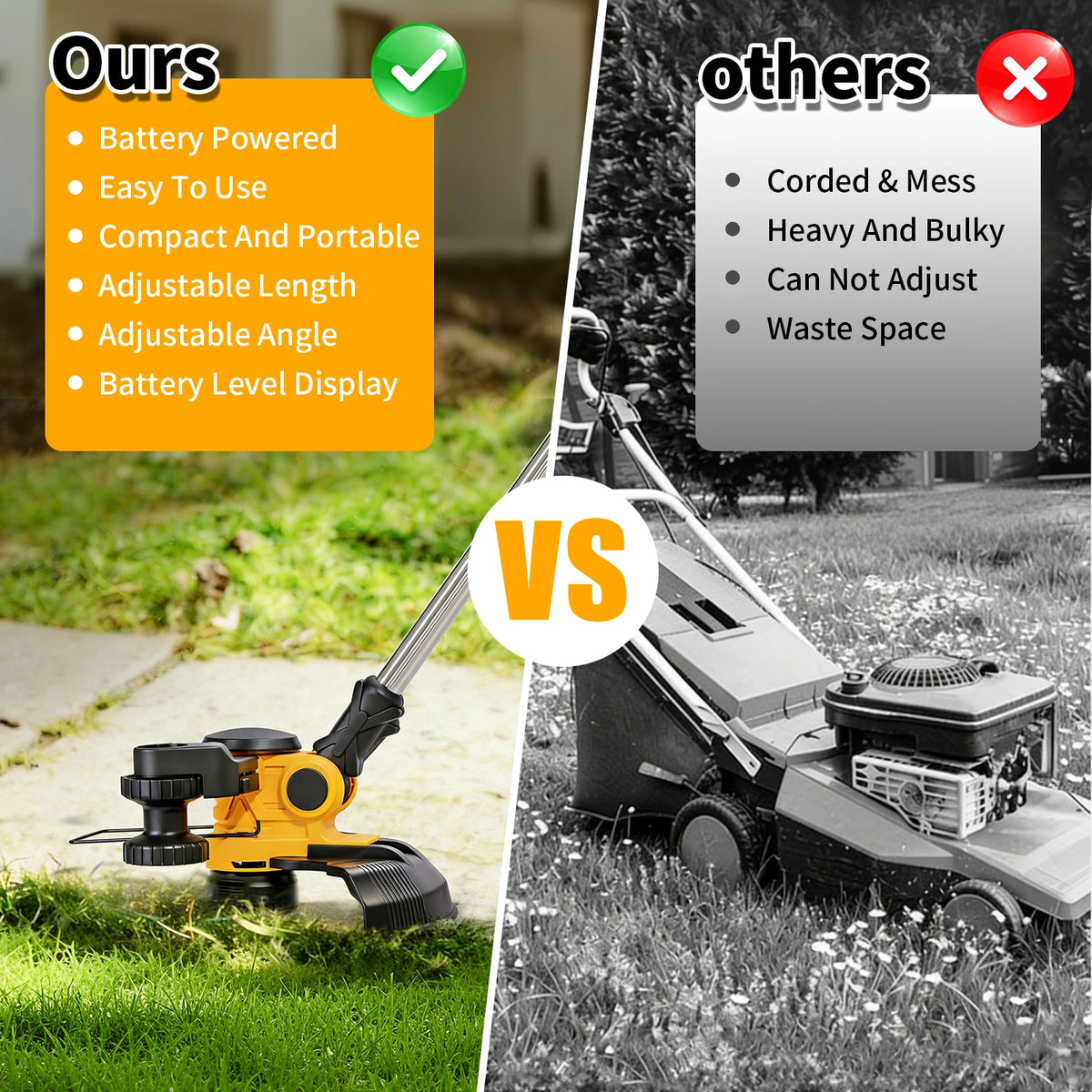 For DEWALT 20V Battery 12in. Cordless String Trimmer&Edger Brushless Weed Wacker